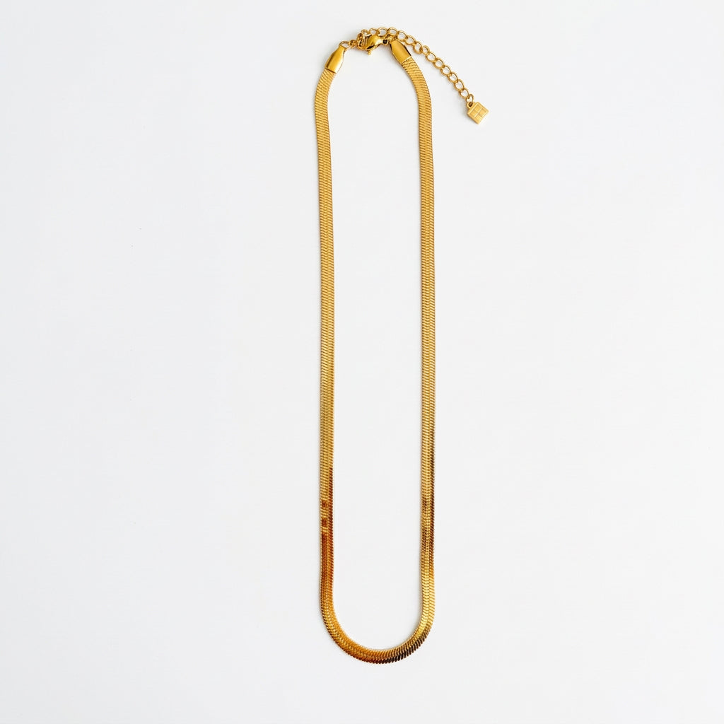 Herringbone Chain Necklace Gold