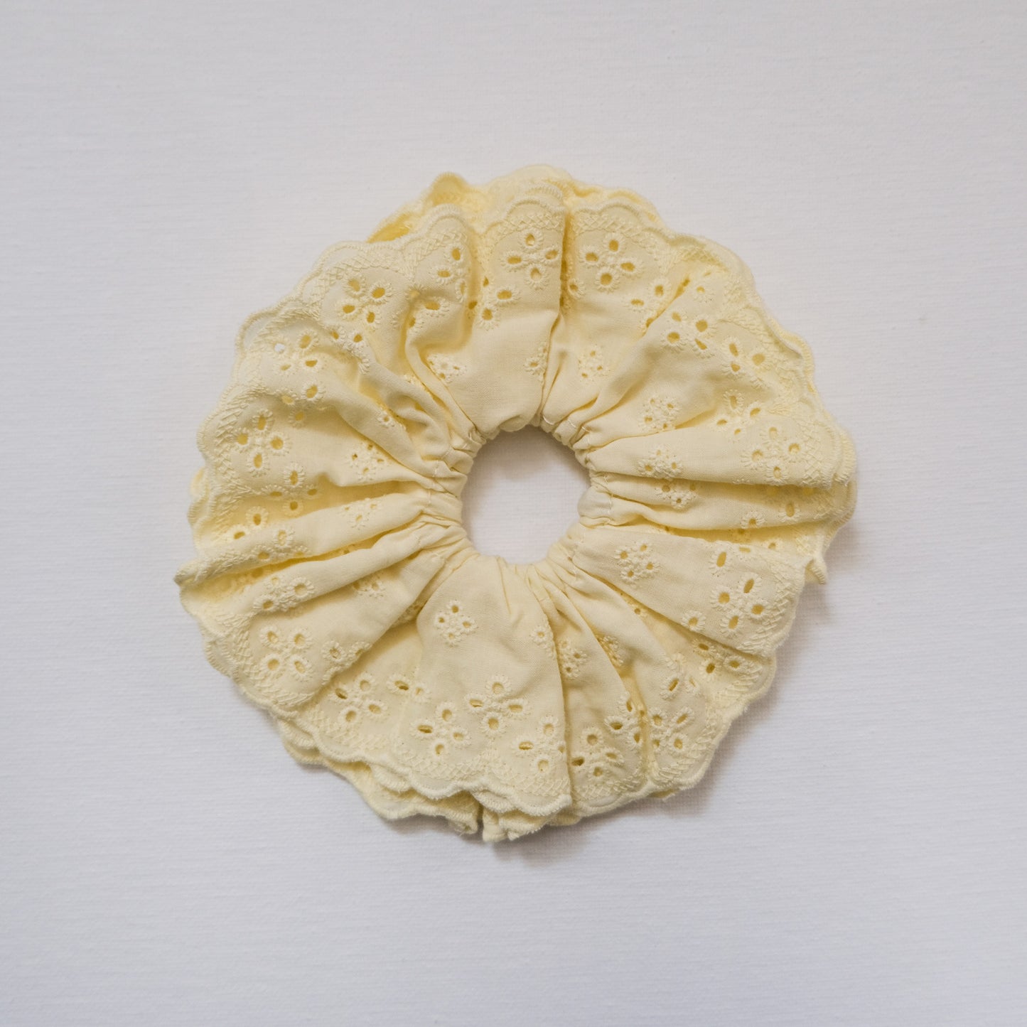 Sophia Embroidered Scrunchie Yellow