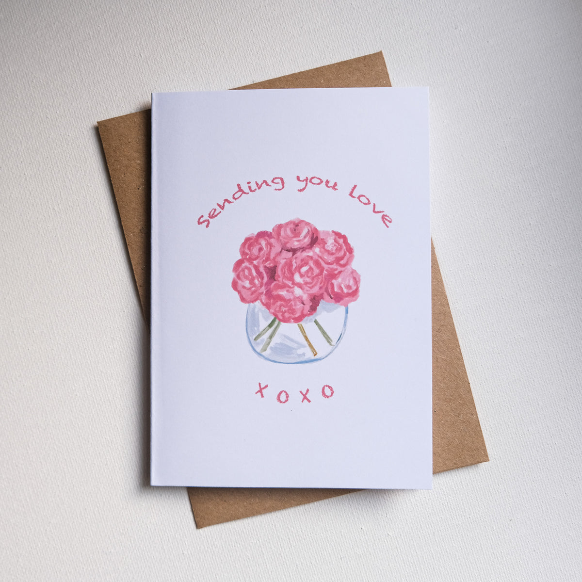 Greeting Cards Sending you love xoxo White
