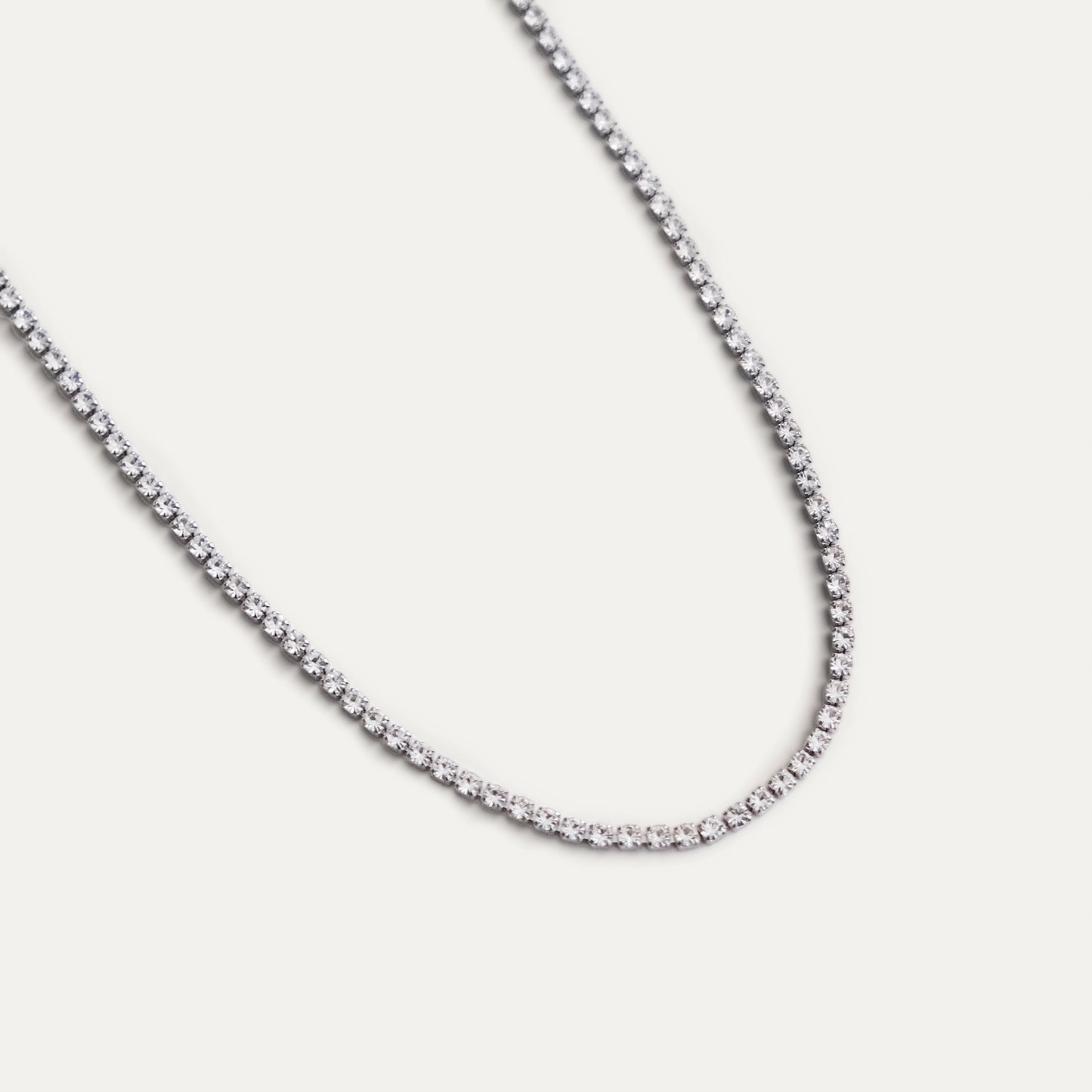 Tennis Chain Necklace Silver