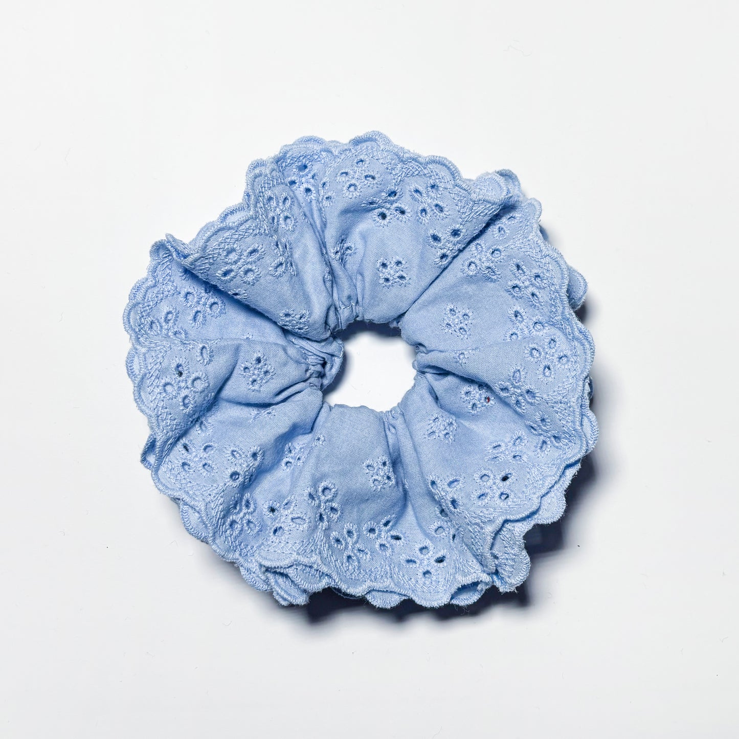 Sophia Embroidered Scrunchie Blue