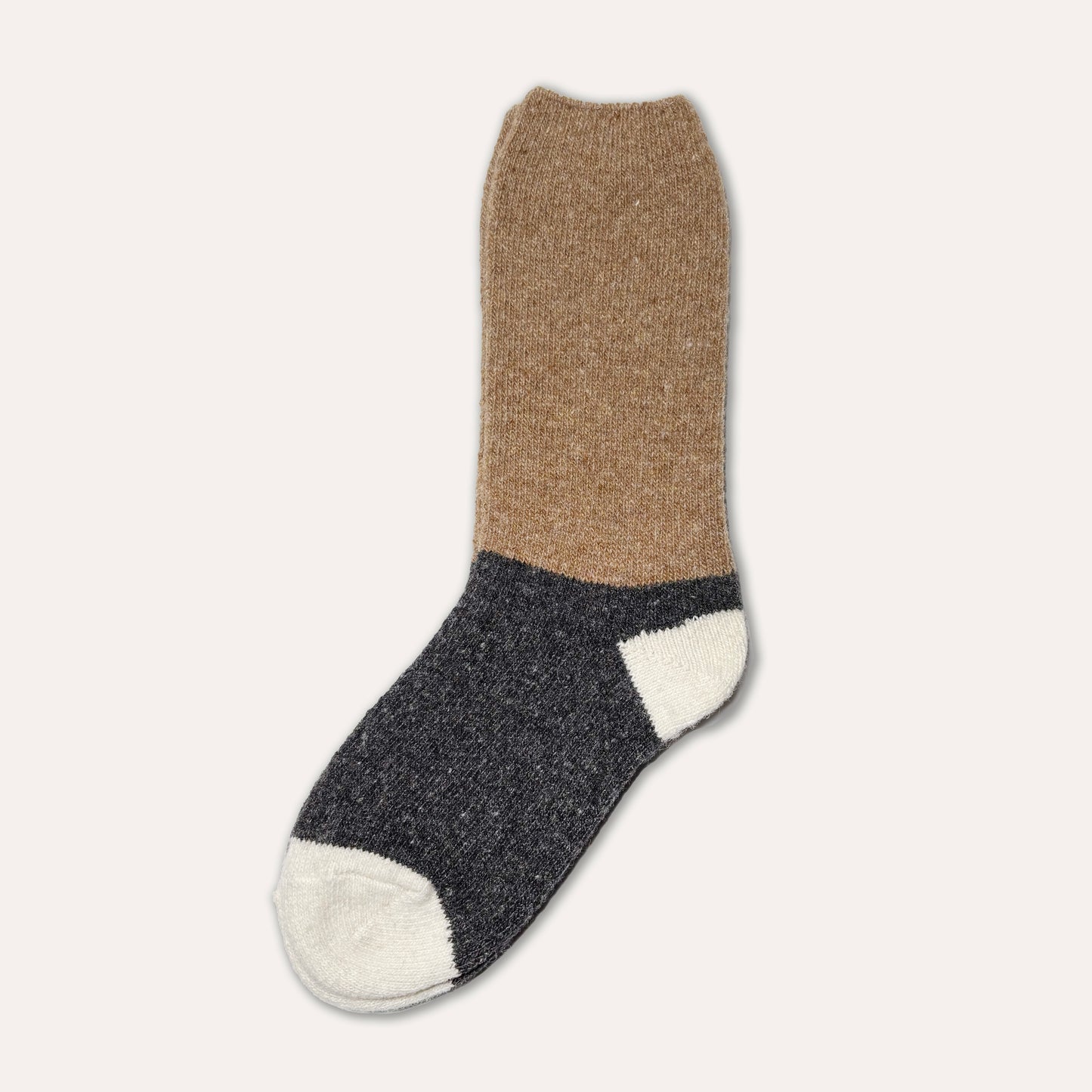 Wooly Socks Charcoal/Beige/Cream