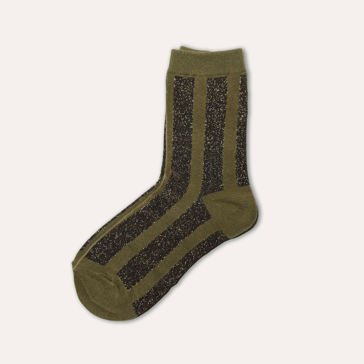 Striped Glitter Socks Green