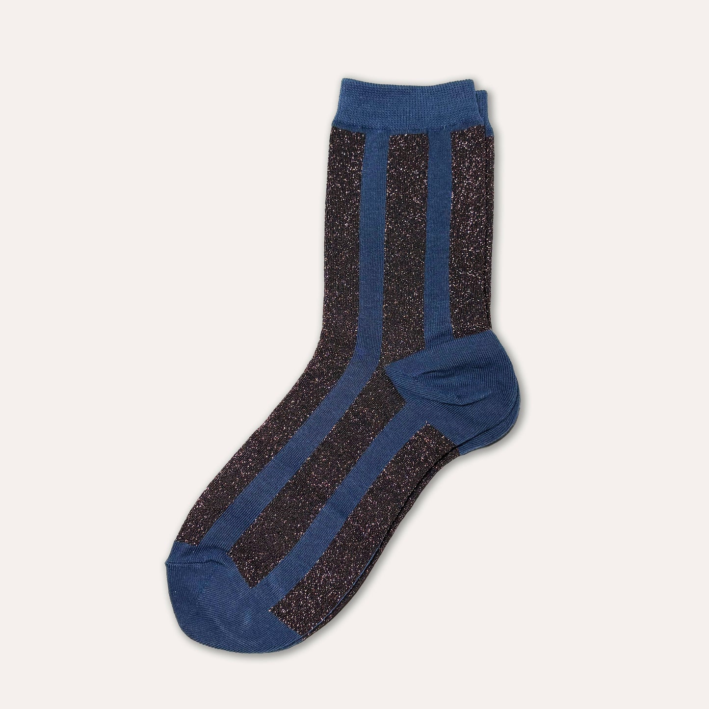 Striped Glitter Socks Blue