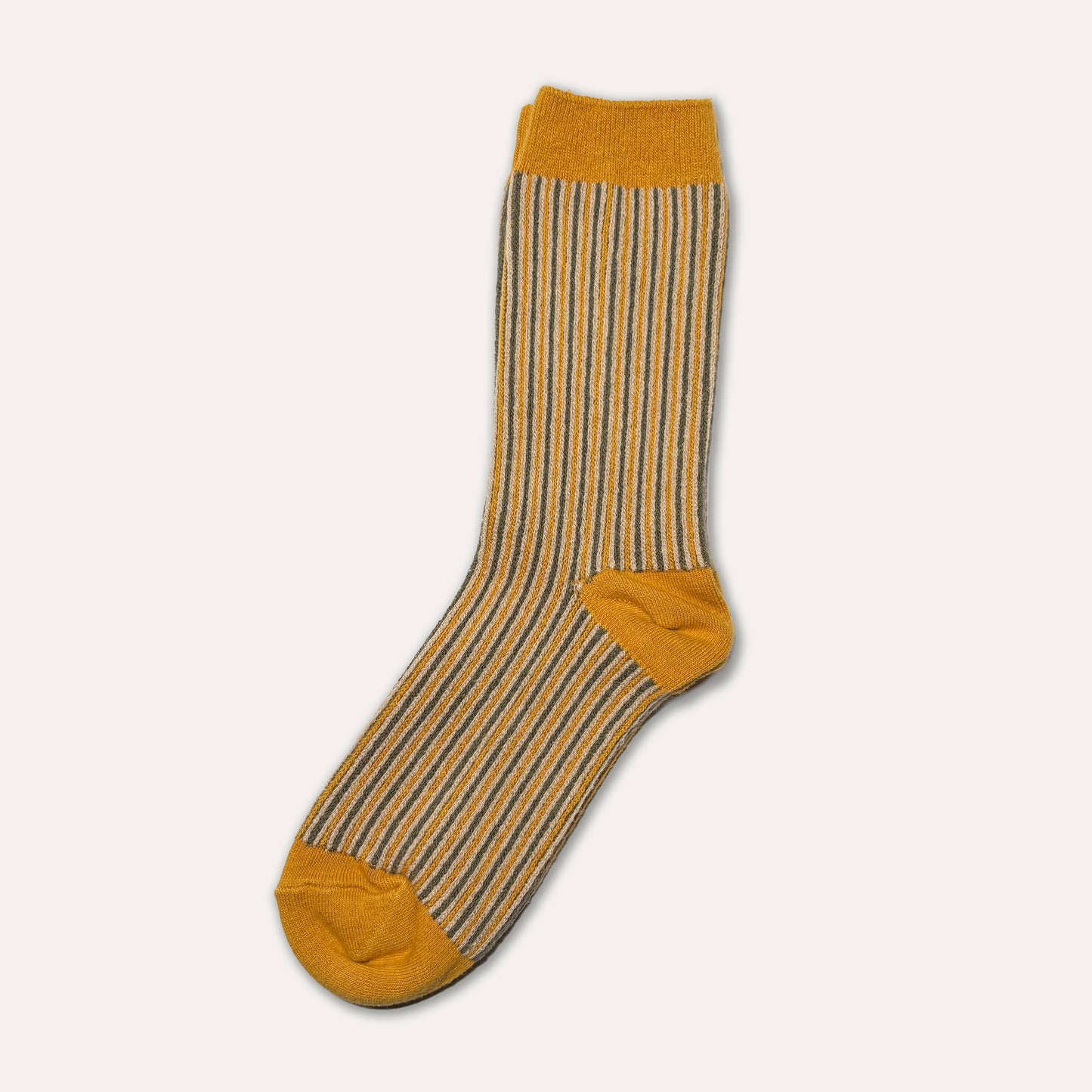 Striped Cotton Socks Mustard/Khaki