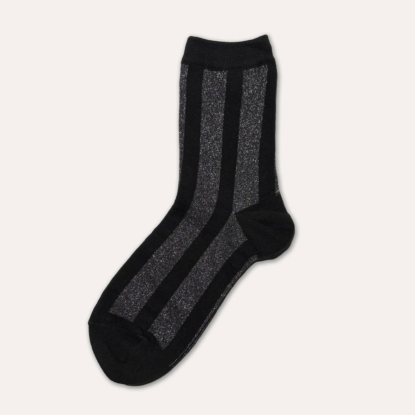 Striped Glitter Socks Black