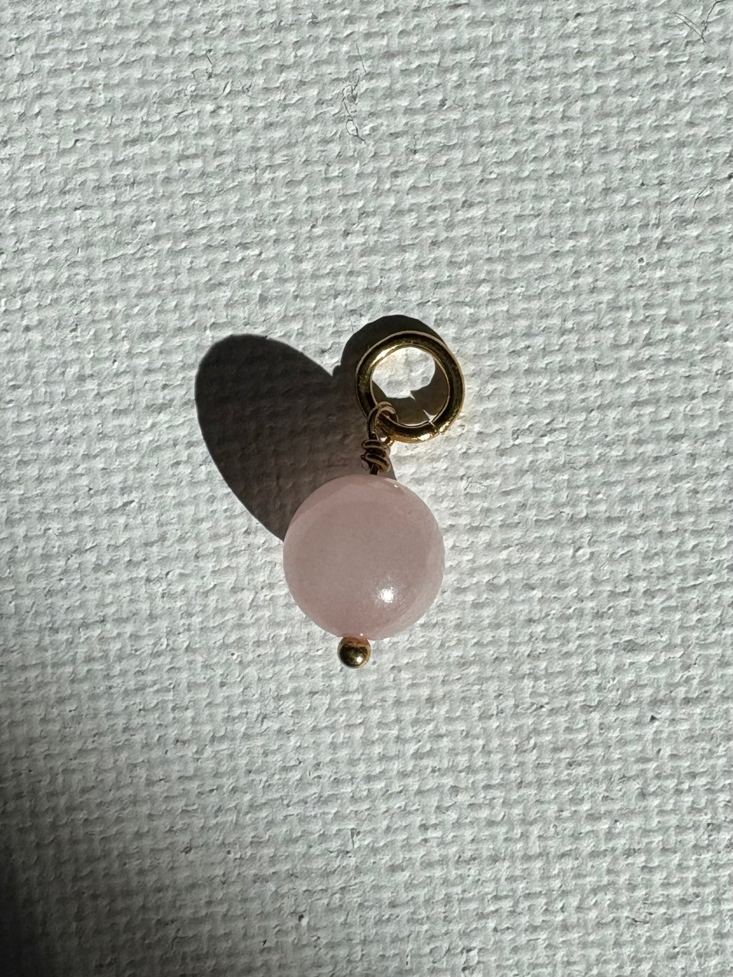 Round Gemstone Charm 8mm Rose Quartz