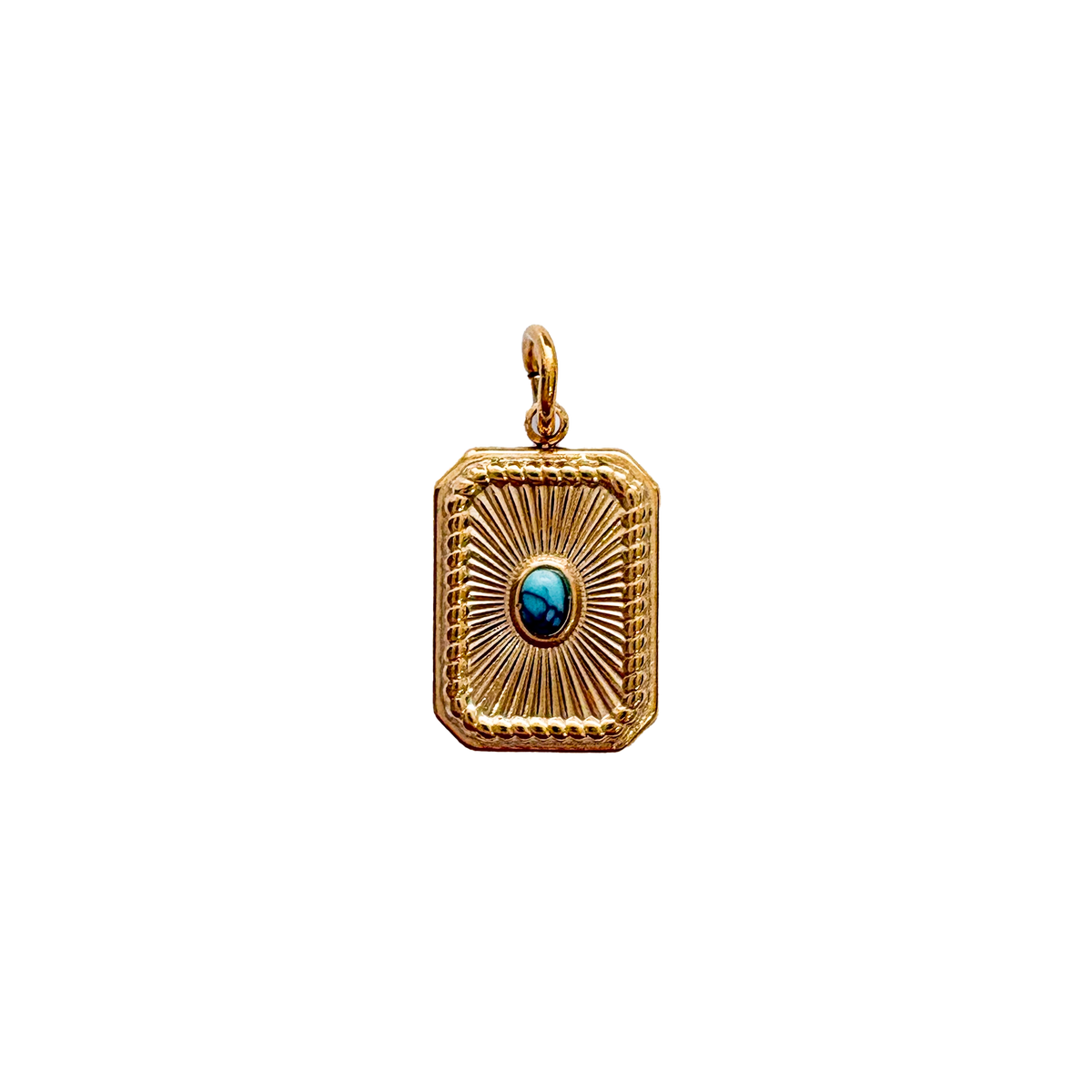 Turquoise Sunburst Charm Gold