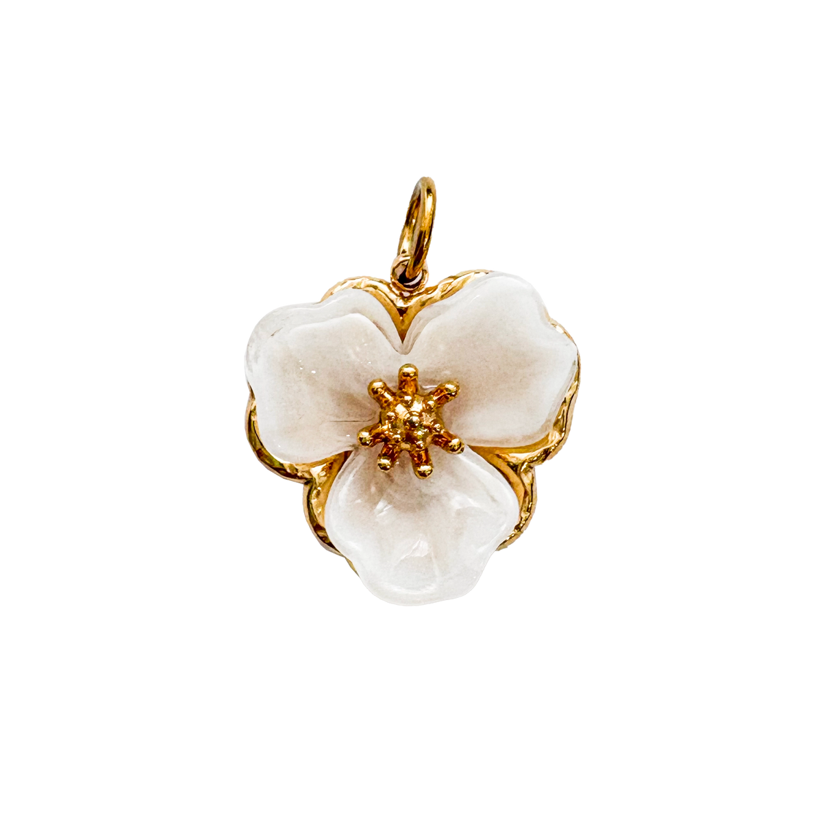 Three Petal Flower Charm Gold