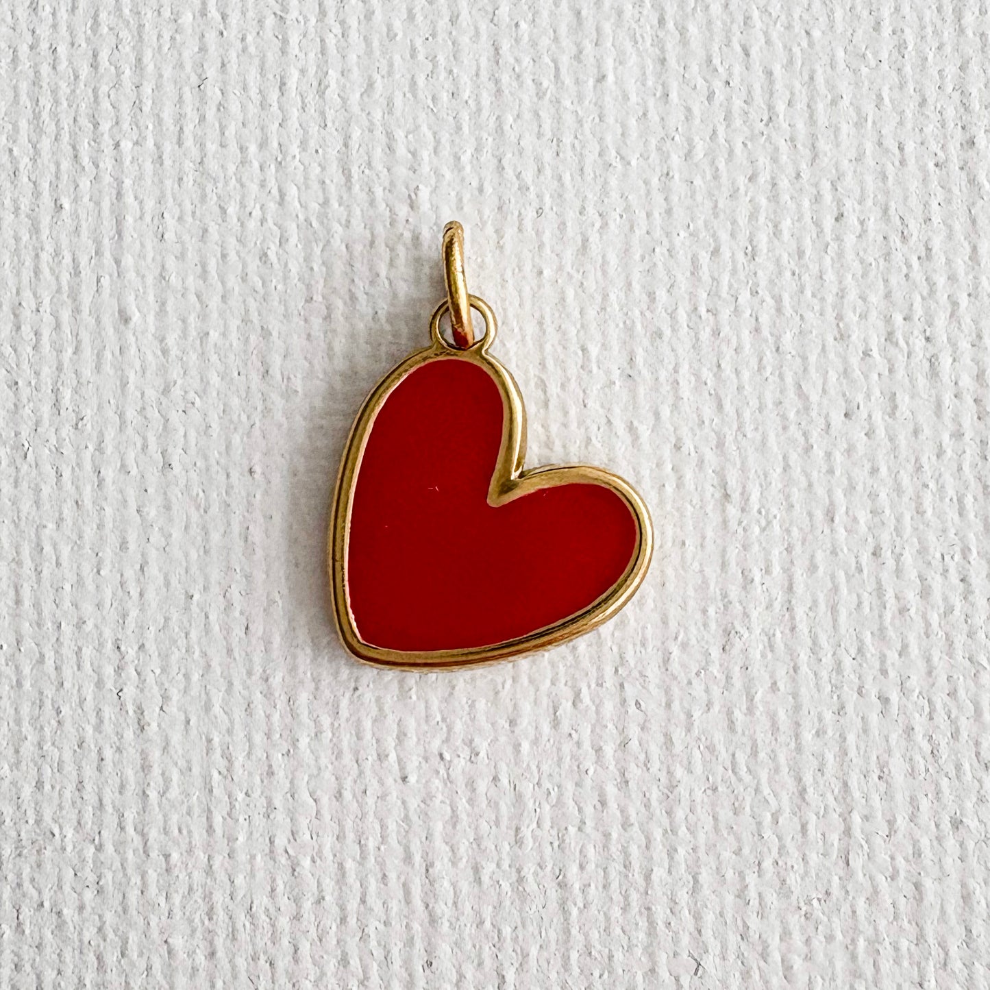 Red Heart Charm Gold