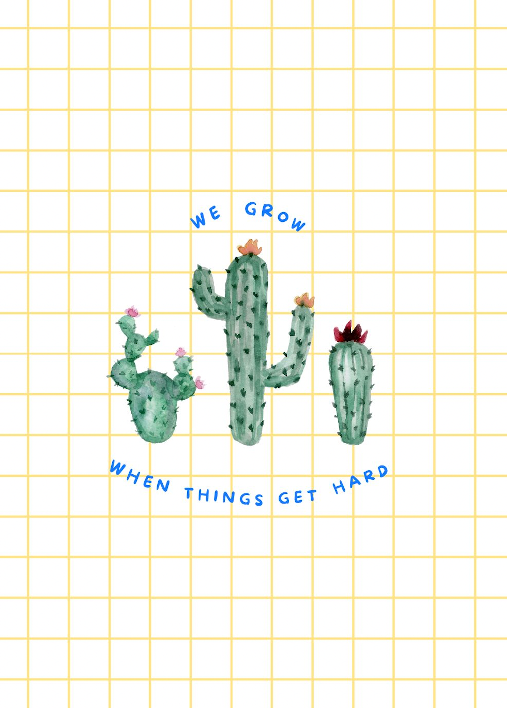 Greeting Cards We grow when things get hard Yellow