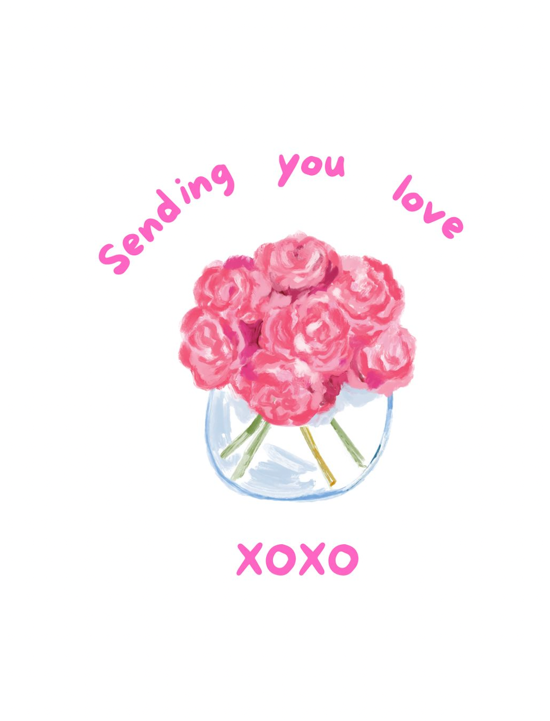 Greeting Cards Sending you love xoxo White