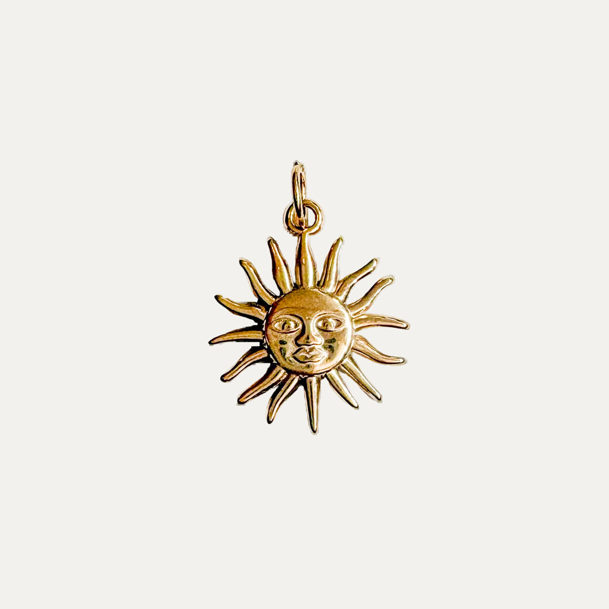 Sunny Face Charm Small Gold