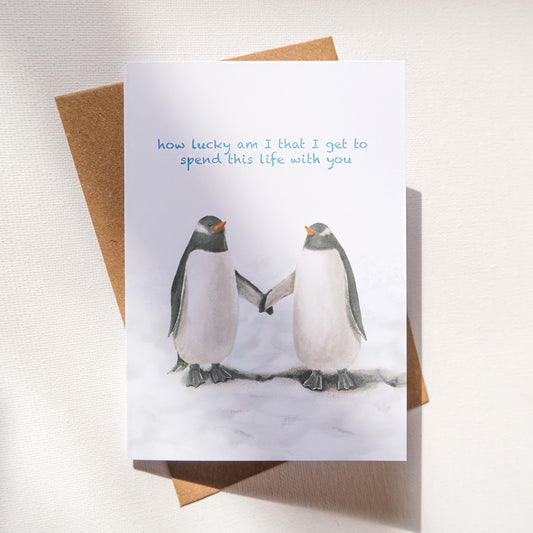 Greeting Cards how lucky am I that I get to spend this life with you White