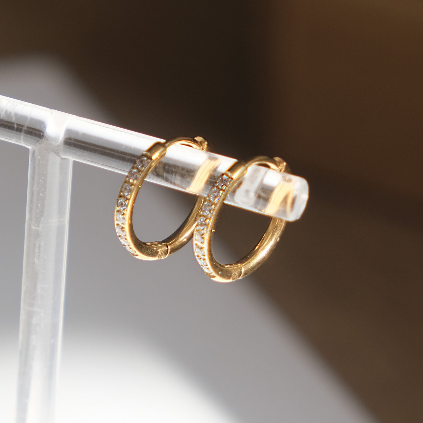 Classic Huggies With Rhinestones Gold