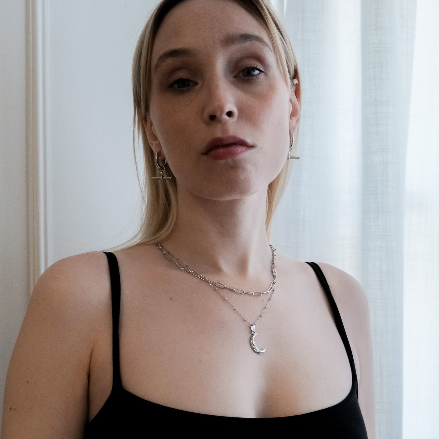 Classic Paper Clip Chain Necklace Silver