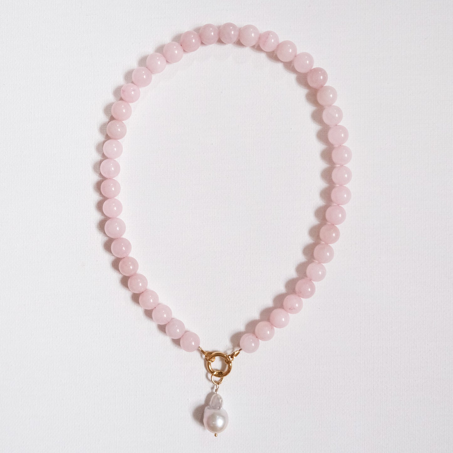 Sarah Bead Necklace Rose Quartz
