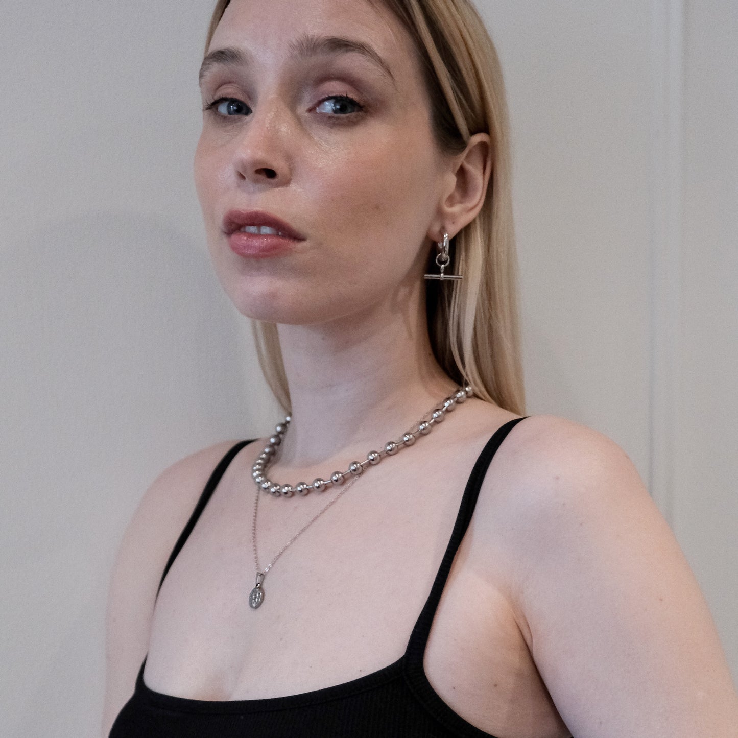 Chunky Ball Chain Necklace Silver