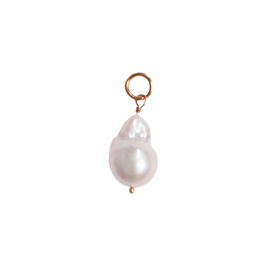 Baroque Pearl Pendant Large White/Gold