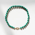 Rhea Handknotted Bead Necklace Malachite