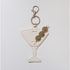 Wine Glass With Olives Sunglasses Keeper Key Ring White