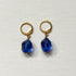 Blue Crystal Tear Drop Earrings Blue/Gold