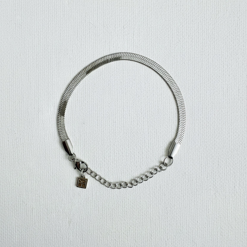 Herringbone Chain Bracelet Silver
