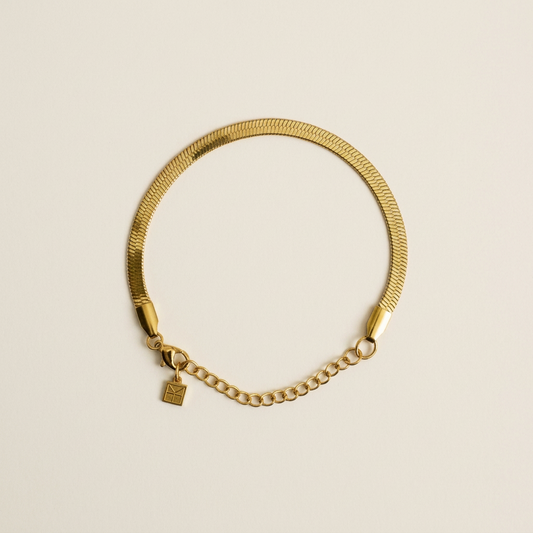 Herringbone Chain Bracelet Gold