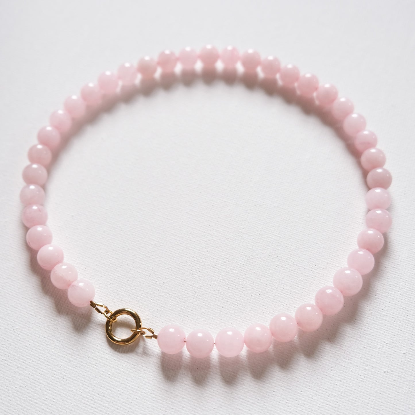 Sarah Bead Necklace Rose Quartz