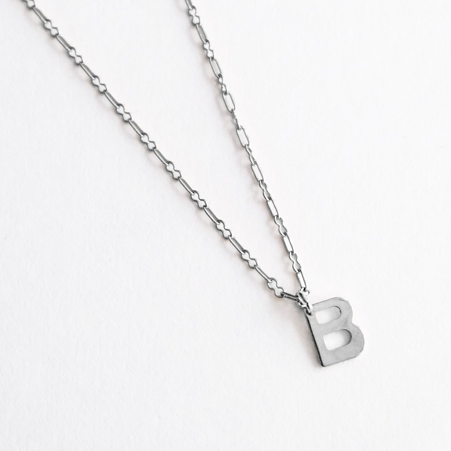 Initial Letter Necklace Silver