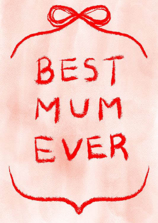 Greeting Cards Best mum ever Pink
