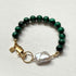Lara Bracelet With A Keshi Pearl Malachite