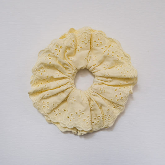 Sophia Embroidered Scrunchie Yellow