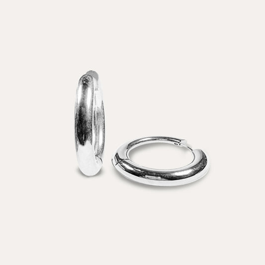 Bold Hoop Earrings Silver