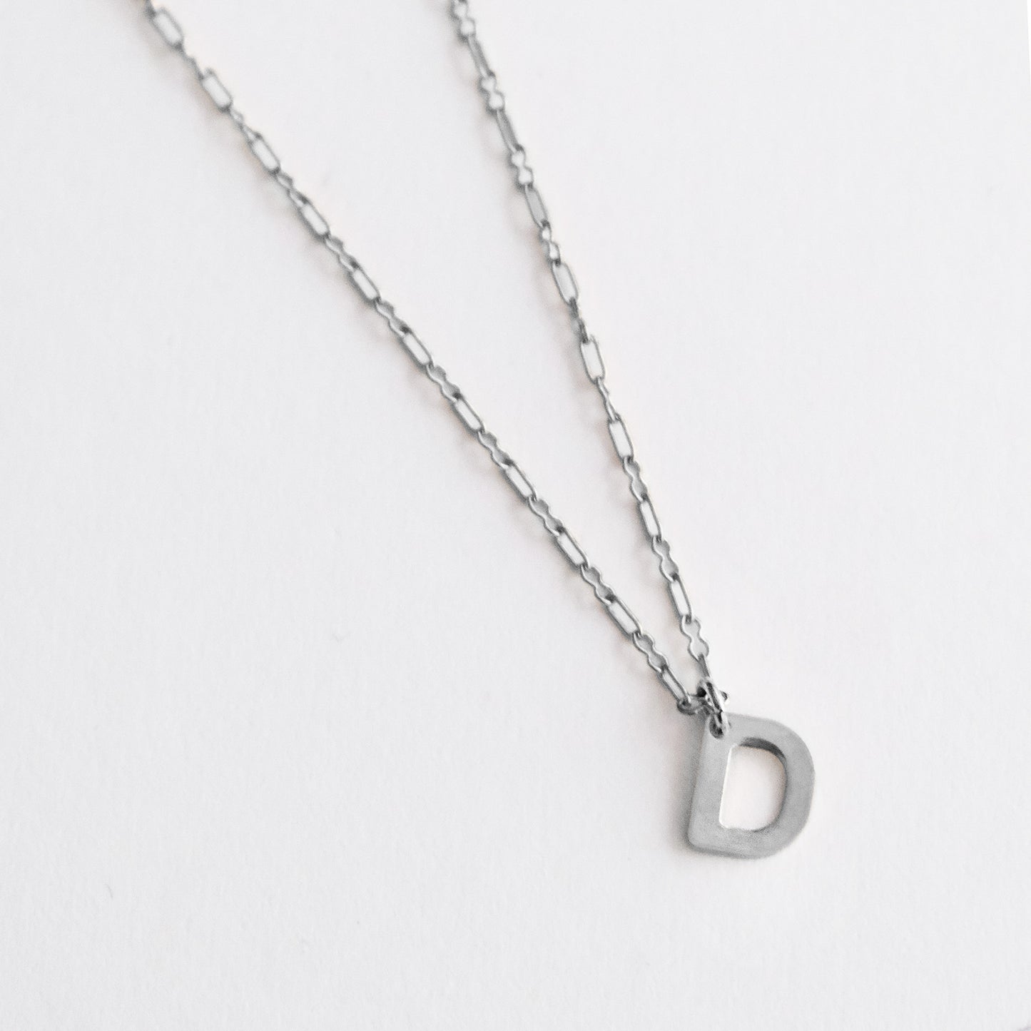 Initial Letter Necklace Silver