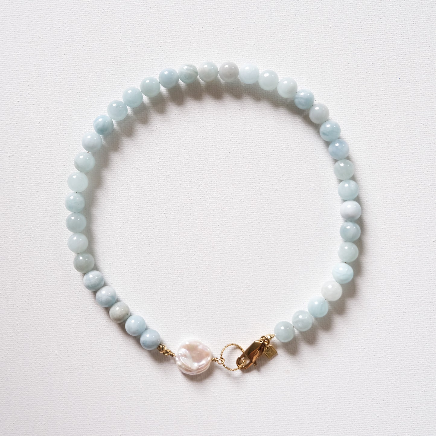 Lara Necklace With A Keshi Pearl Large Aquamarine