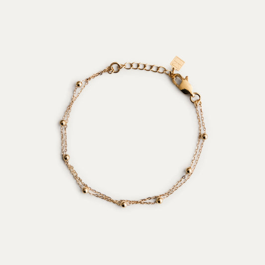 Double Satellite Chain Bracelet Gold