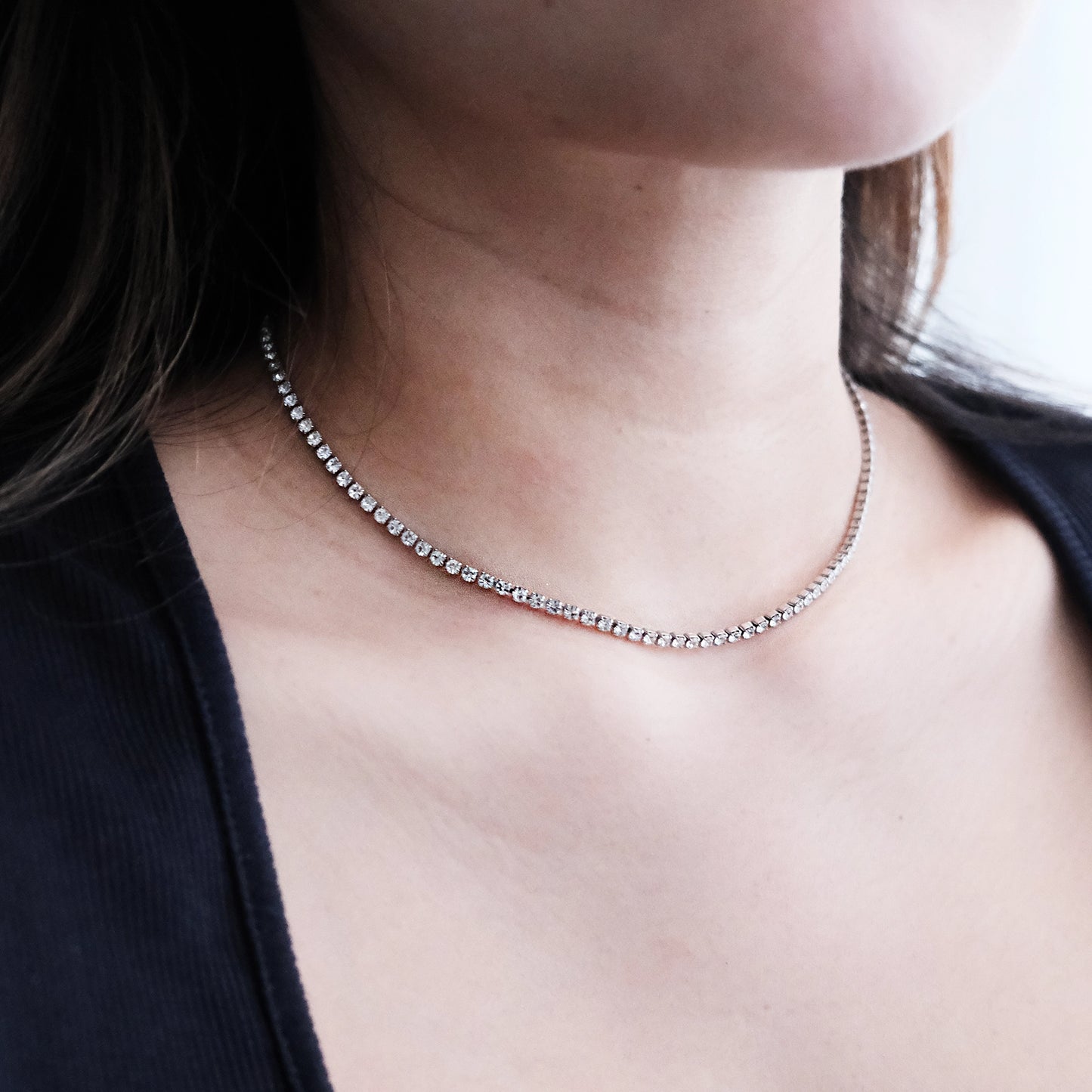 Tennis Chain Necklace Silver