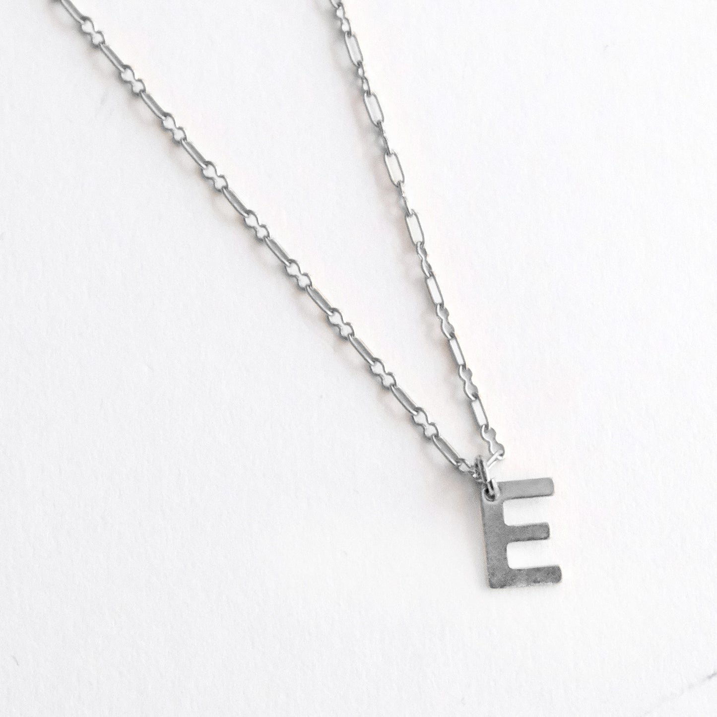 Initial Letter Necklace Silver