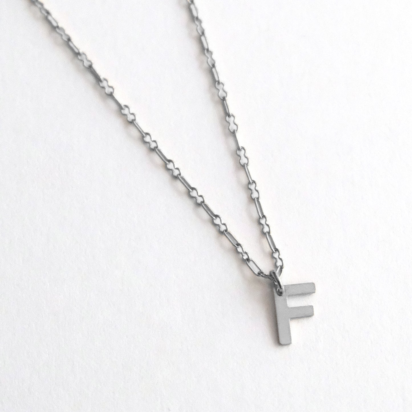 Initial Letter Necklace Silver