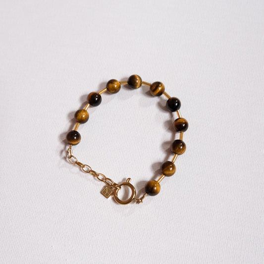 Mimi Beaded Ball Chain Bracelet Tiger's Eye