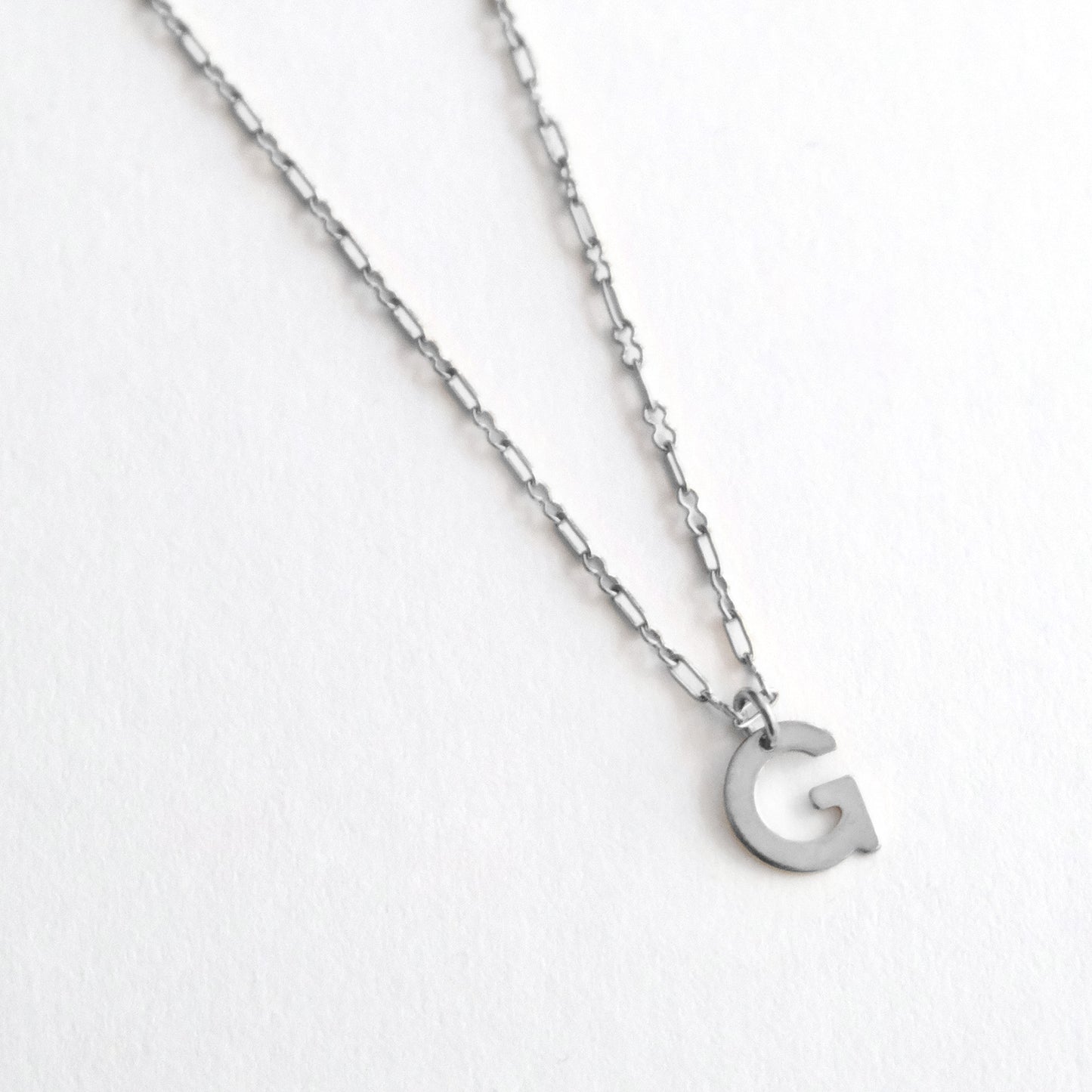 Initial Letter Necklace Silver