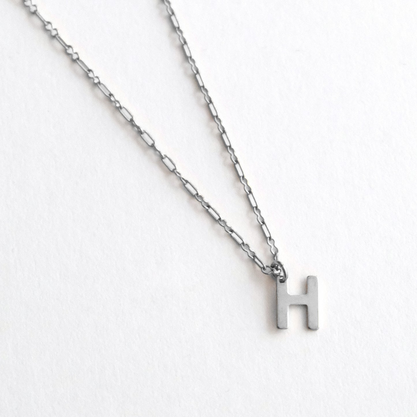 Initial Letter Necklace Silver