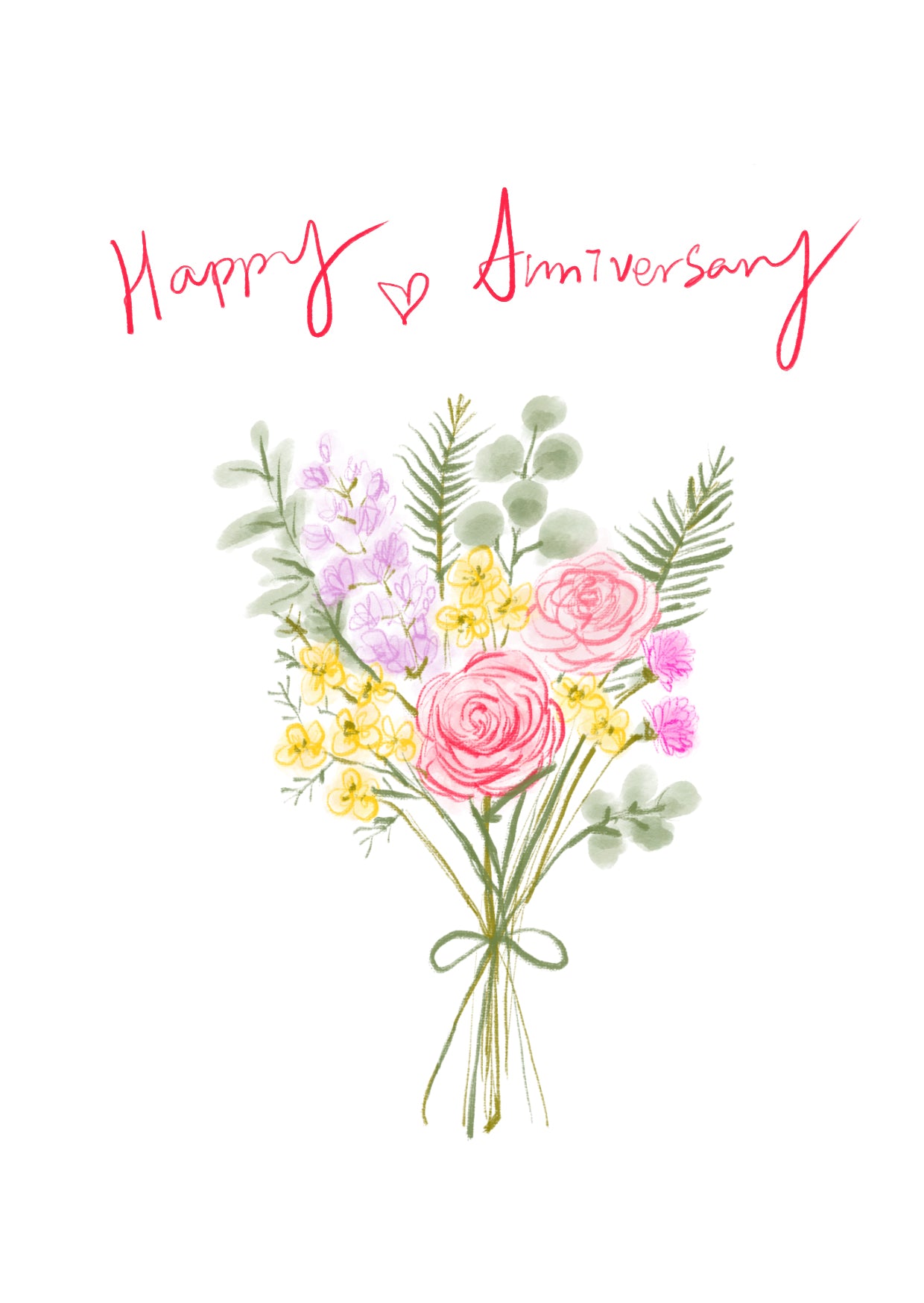 Greeting Cards Happy Anniversary White