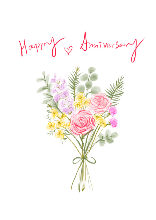 Greeting Cards Happy Anniversary White