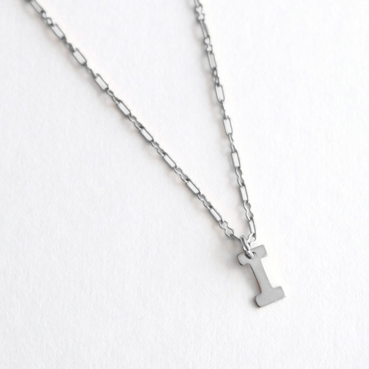 Initial Letter Necklace Silver