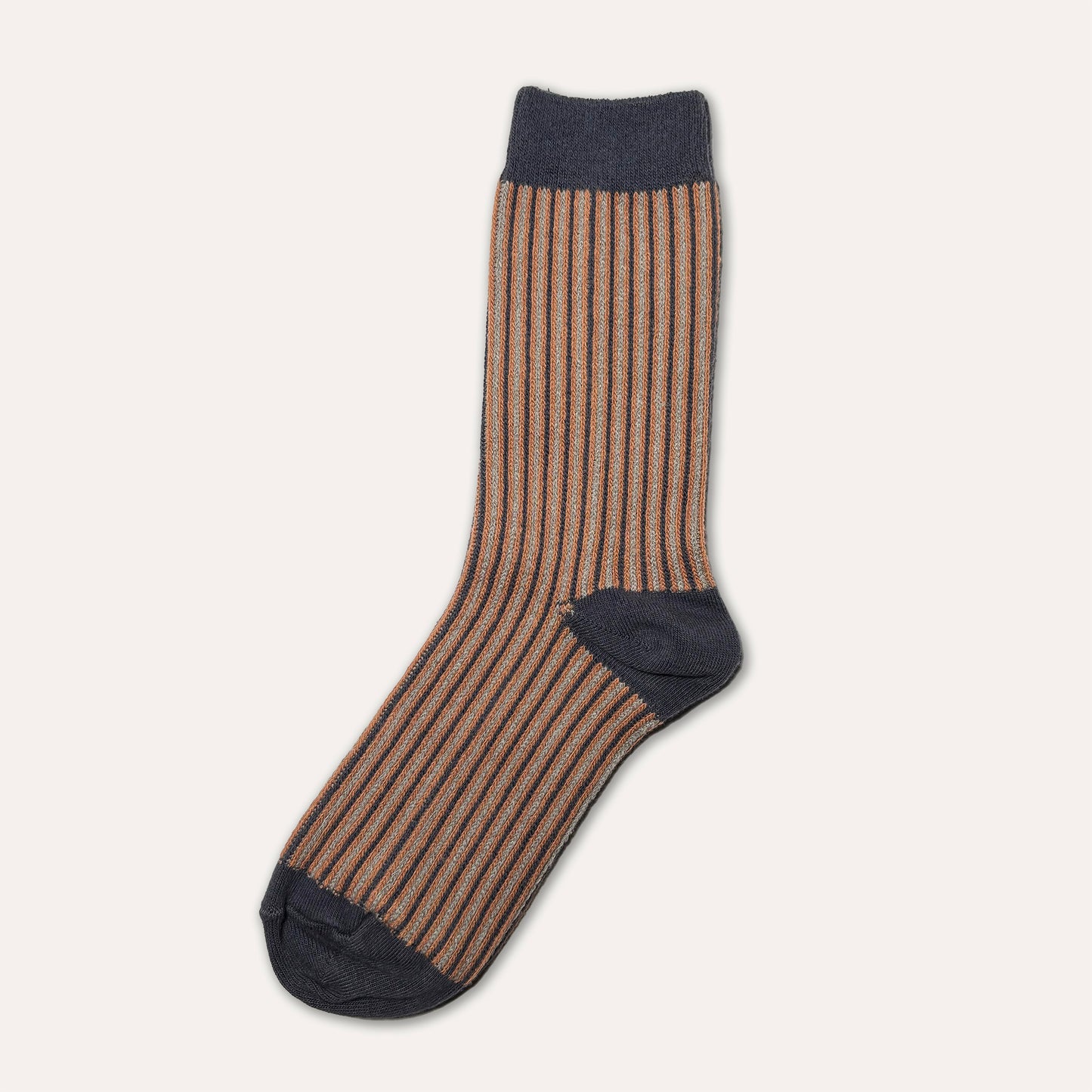 Striped Cotton Socks Navy/Orange