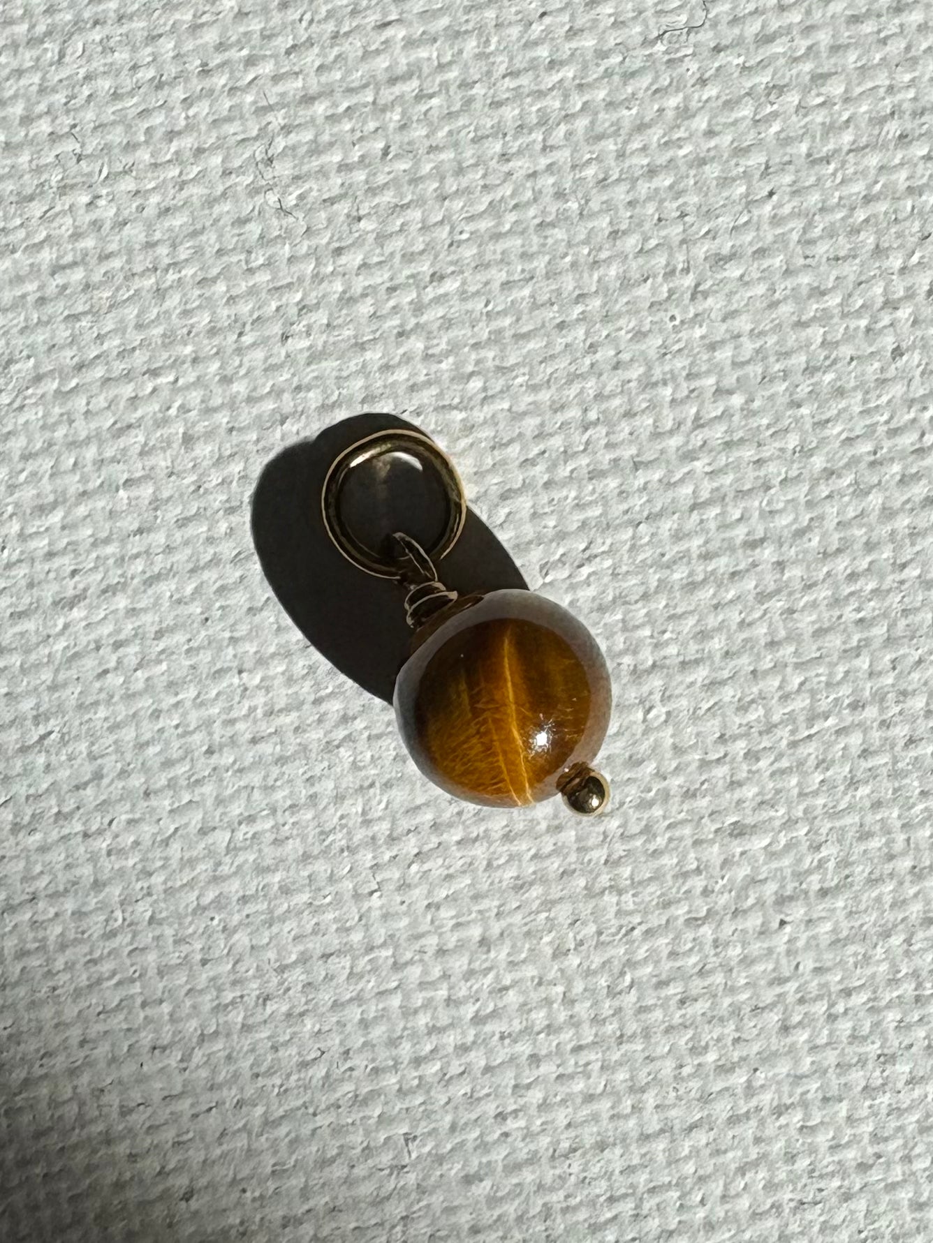 Round Gemstone Charm 8mm Tiger's Eye