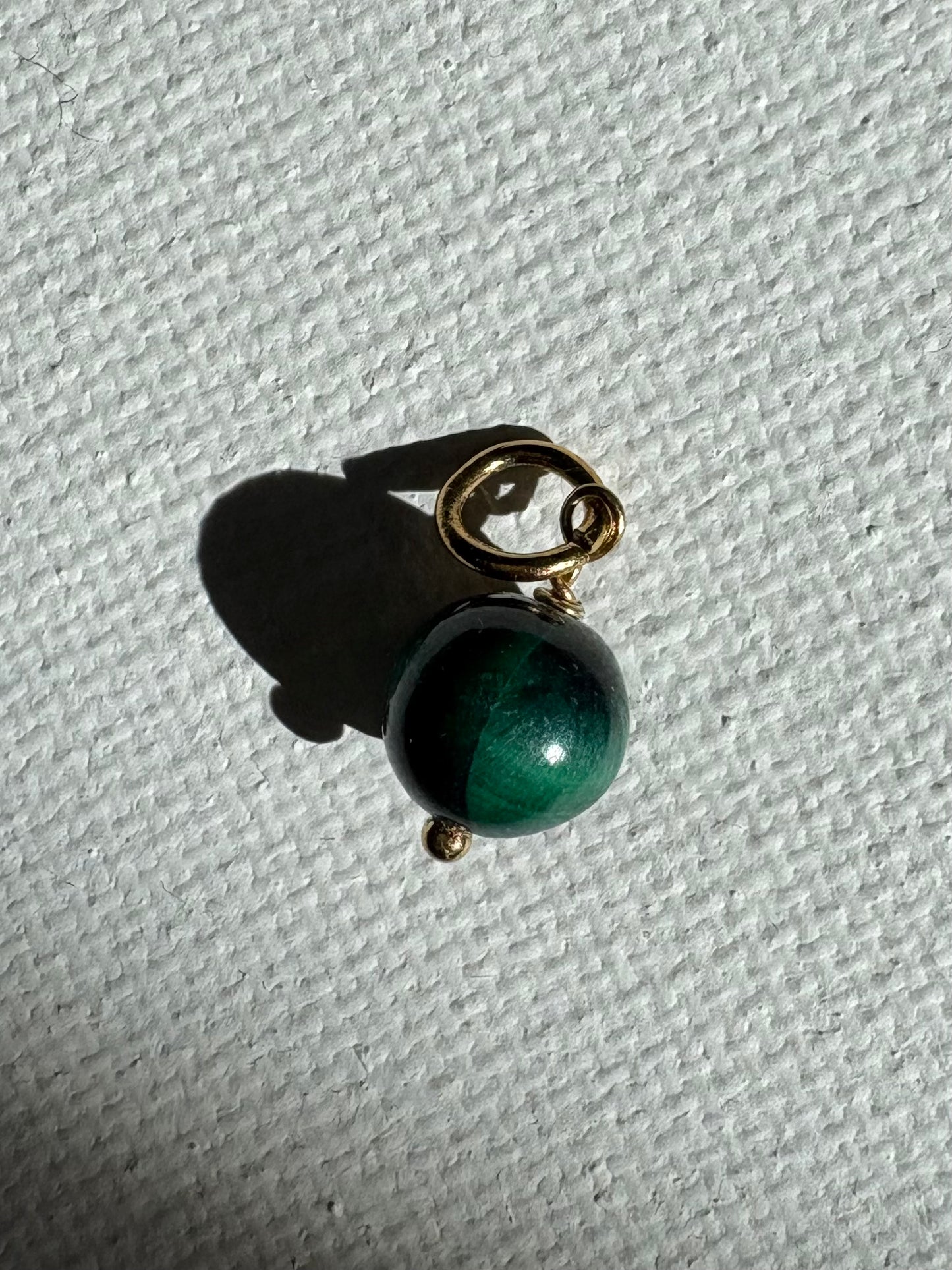 Round Gemstone Charm 8mm Malachite