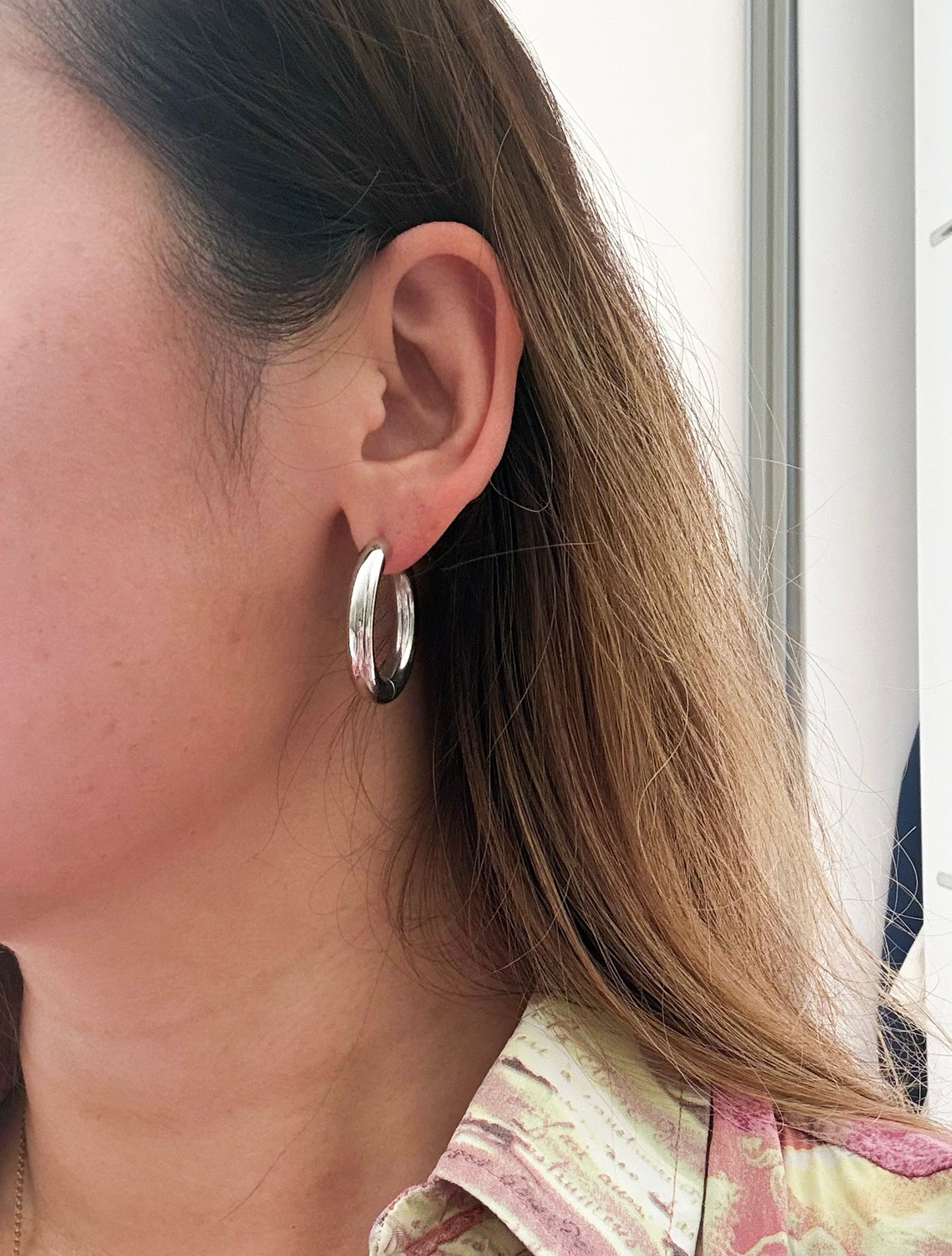 Bold Hoop Earrings Silver